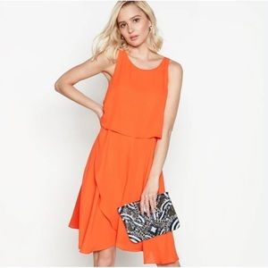 Bright Orange Layered Dress